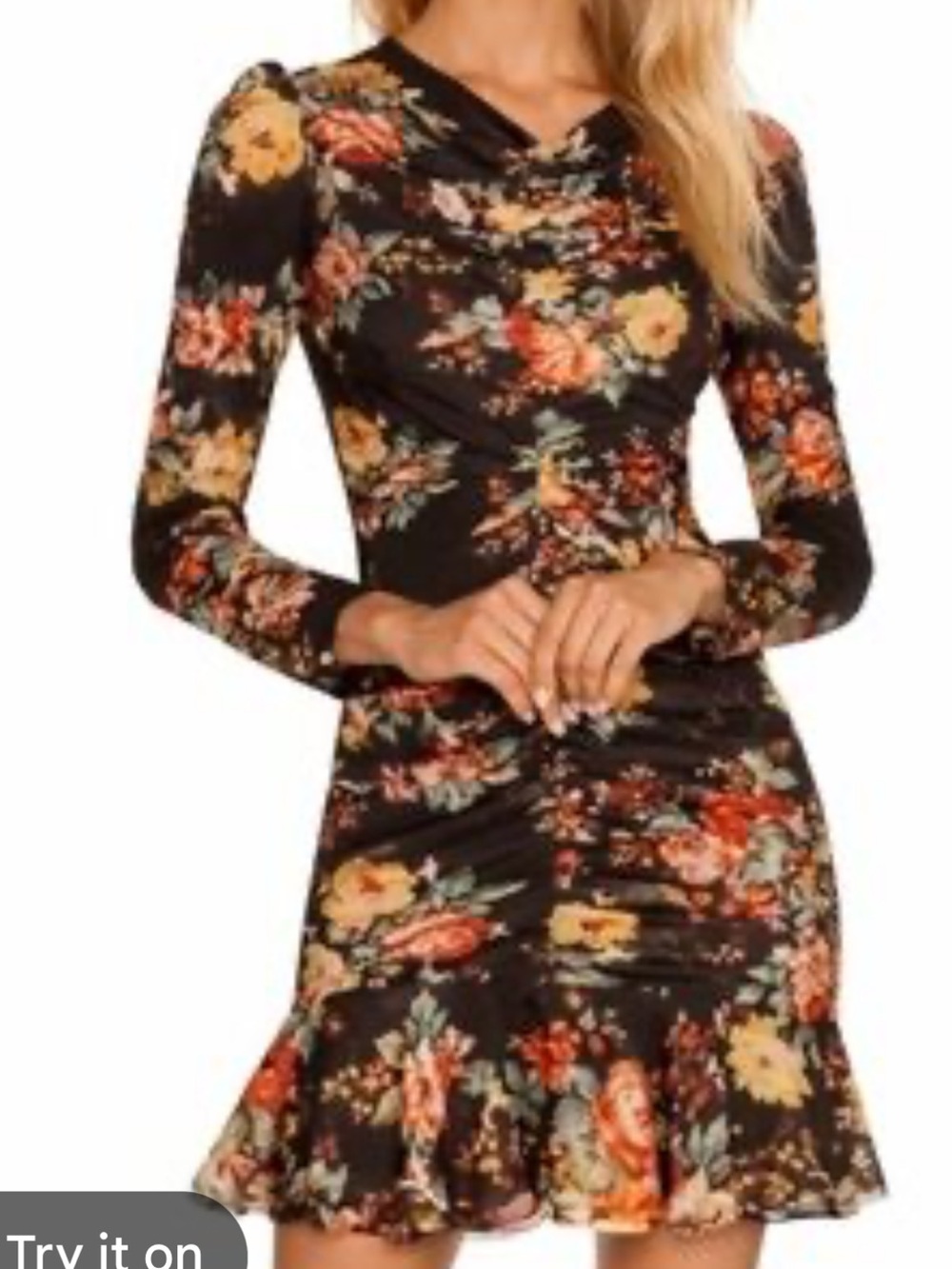 Veronica Beard Silk Floral Ruffle Dress with Yellow & Orange Blooms Sz 8